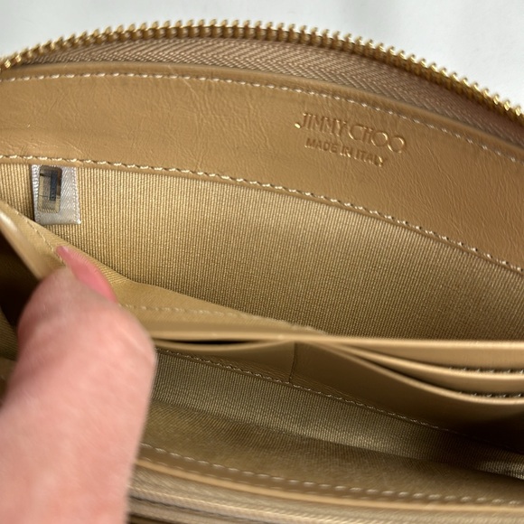 JIMMY CHOO FILIPA Star-embossed Leather Wallet GOLD Leather Signat… - Picture 9 of 17